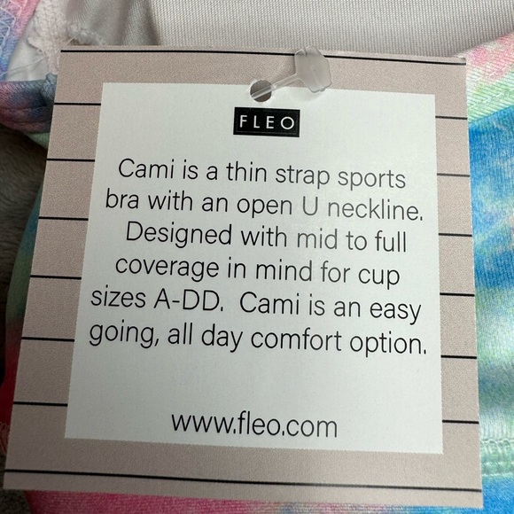 🎯NWT Fleo Cami Sports Bra Cloud Wish Size Large - Picture 8 of 9